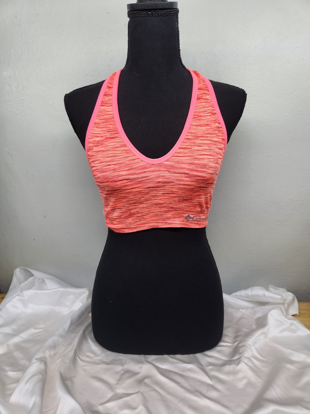 Columbia Pink Space-Dyed Racerback Sports Bra
